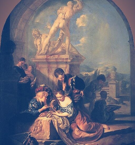 Children Playing Before a Hercules Group 1687