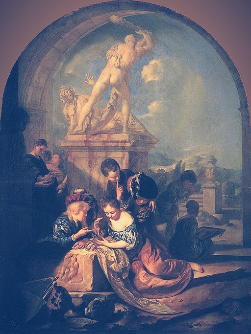 Children Playing Before a Hercules Group 1687